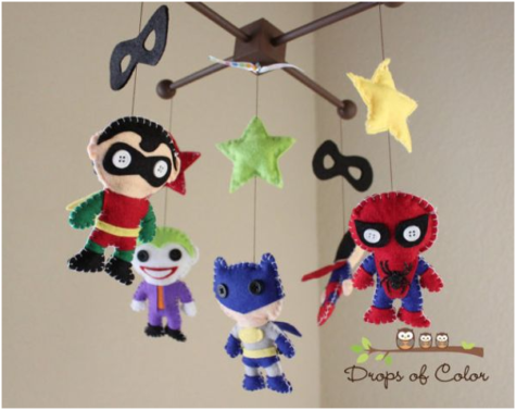 superhero crib mobile