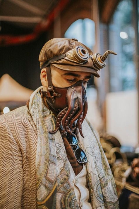 Leather Cthulhu Tentacle face mask