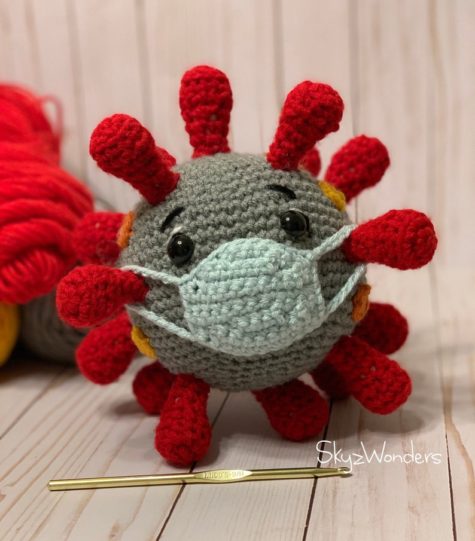 coronavirus crochet plushie